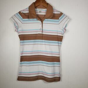 Vintage Y2K Aeropostale Pastel Polo Stripe Collared Shirt Coquette Preppy Size S